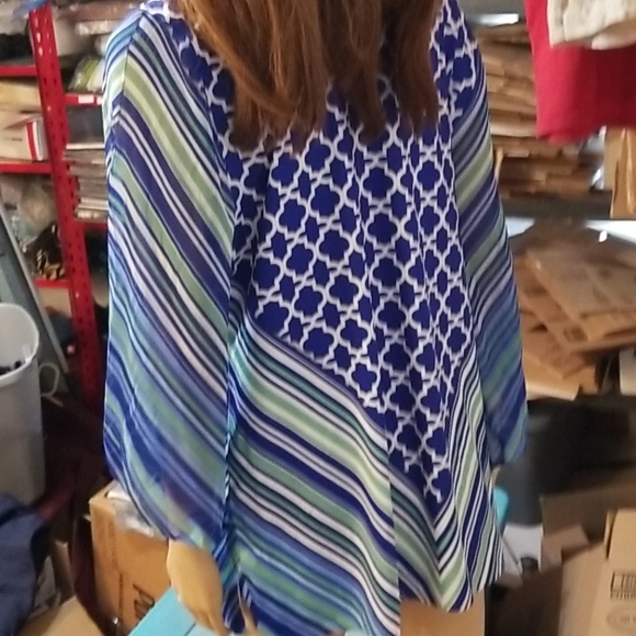 JM Collection 100%  Peasant Top Woman's Medium Blo - Picture 4 of 4